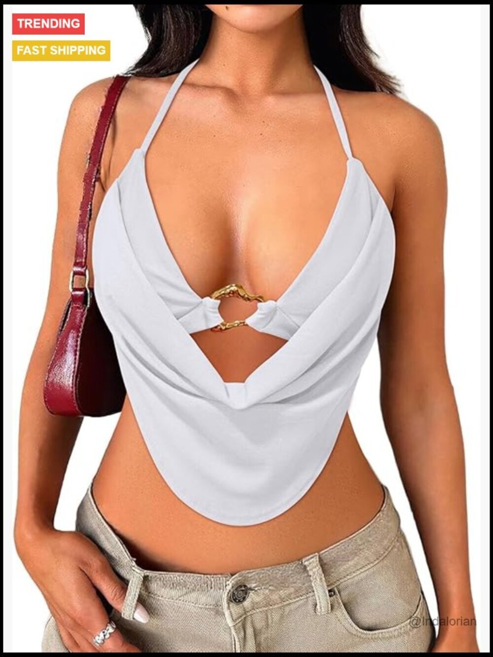 Sexy Halter Open Back Sleeveless Tank Top Party Night Out Crop Top